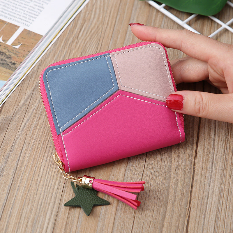 Leather Bag Clutch: Women's Wallet for Ladies and Girls Rose Red