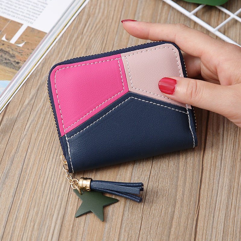 Leather Bag Clutch: Women's Wallet for Ladies and Girls Navy Blue