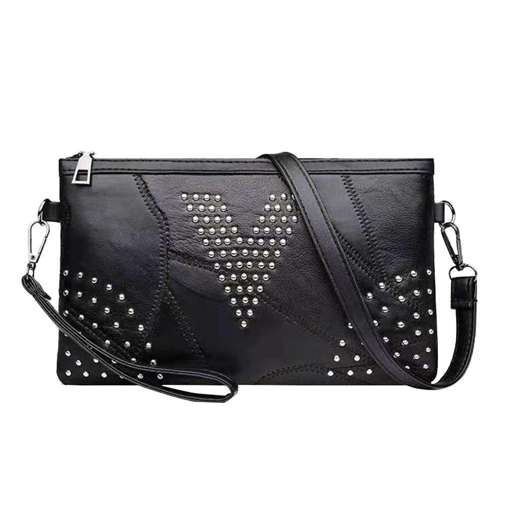 All - Match Lambskin Clutch Bag for Ladies Black