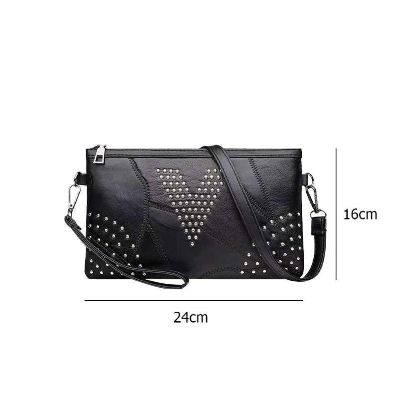 All - Match Lambskin Clutch Bag for Ladies Black