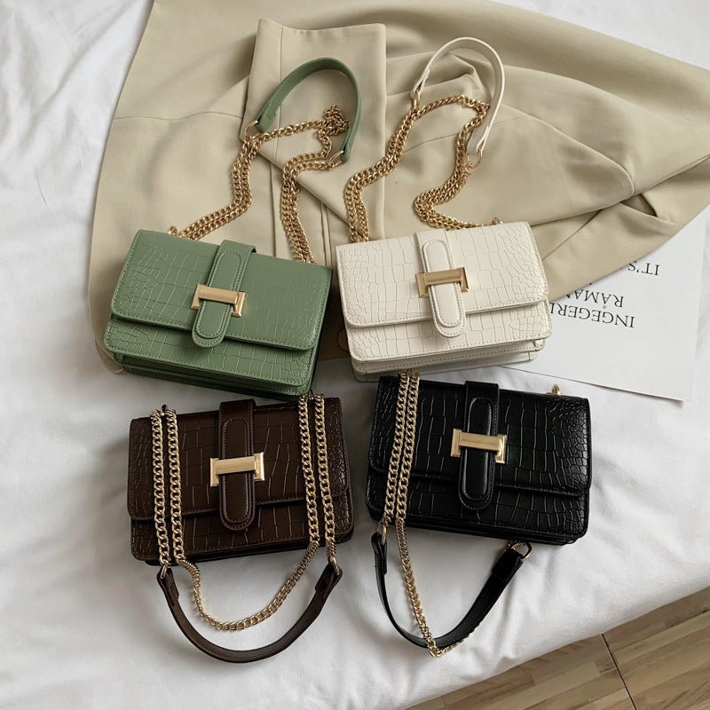 All - Matching Clutch & Textured Shoulder Square Bag Green