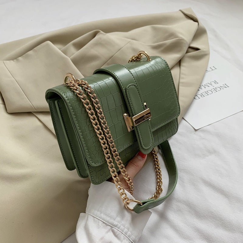 All - Matching Clutch & Textured Shoulder Square Bag Green