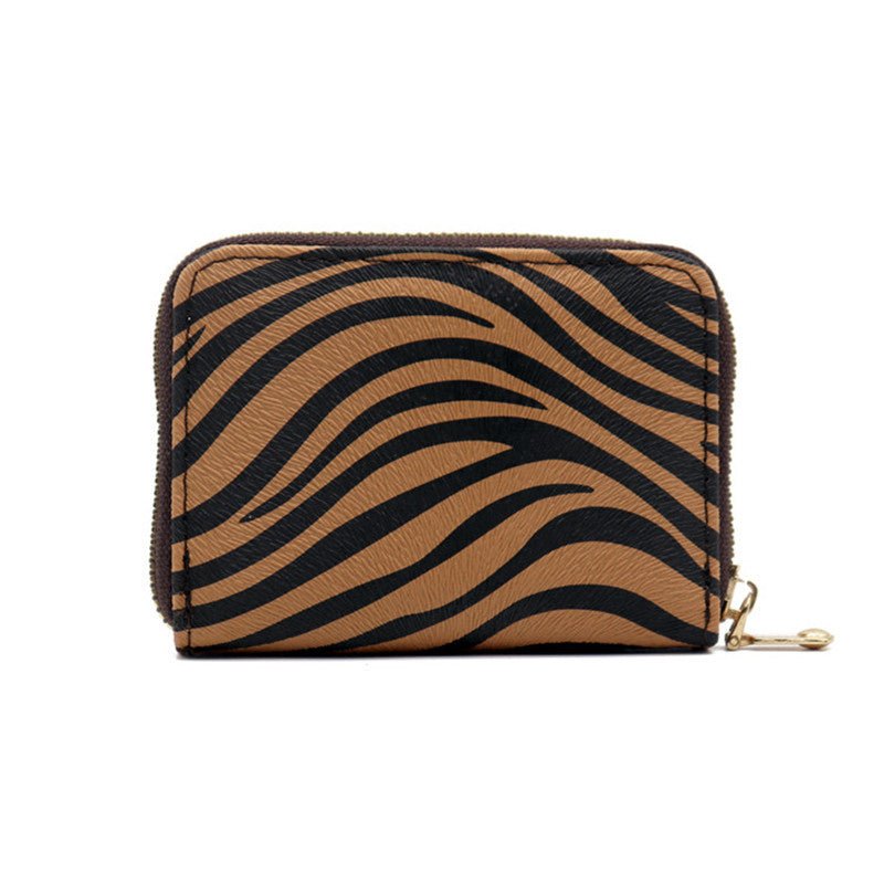 Animal Pattern Series Expanding Card Holder Khaki Zebra Print