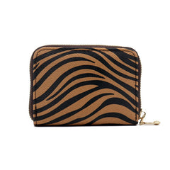 Animal Pattern Series Expanding Card Holder Khaki Zebra Print