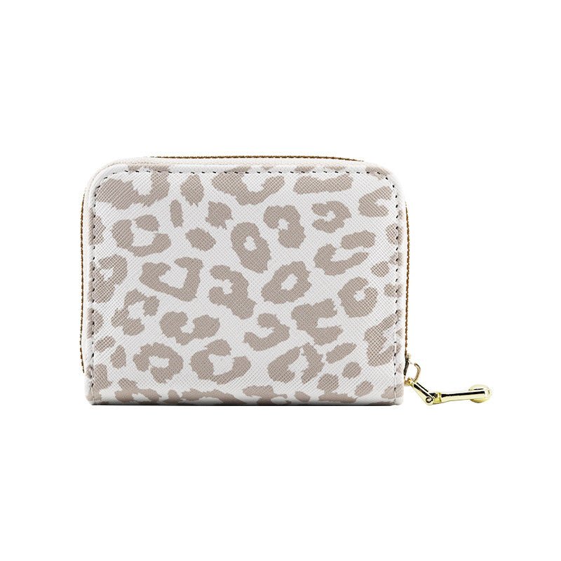 Animal Pattern Series Expanding Card Holder White Leopard Print