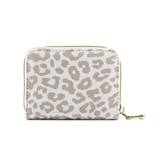 Animal Pattern Series Expanding Card Holder White Leopard Print