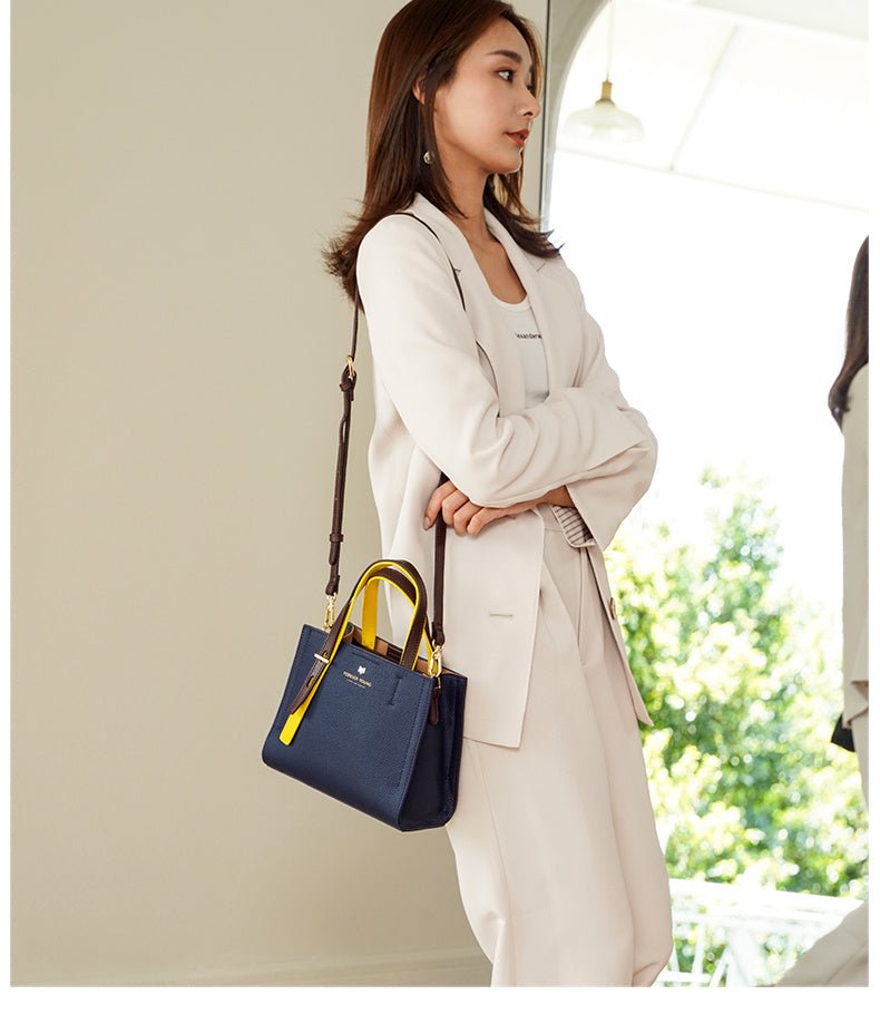 Atmospheric Large Capacity Ladies Middle Aged Mother Shoulder Bag Blue