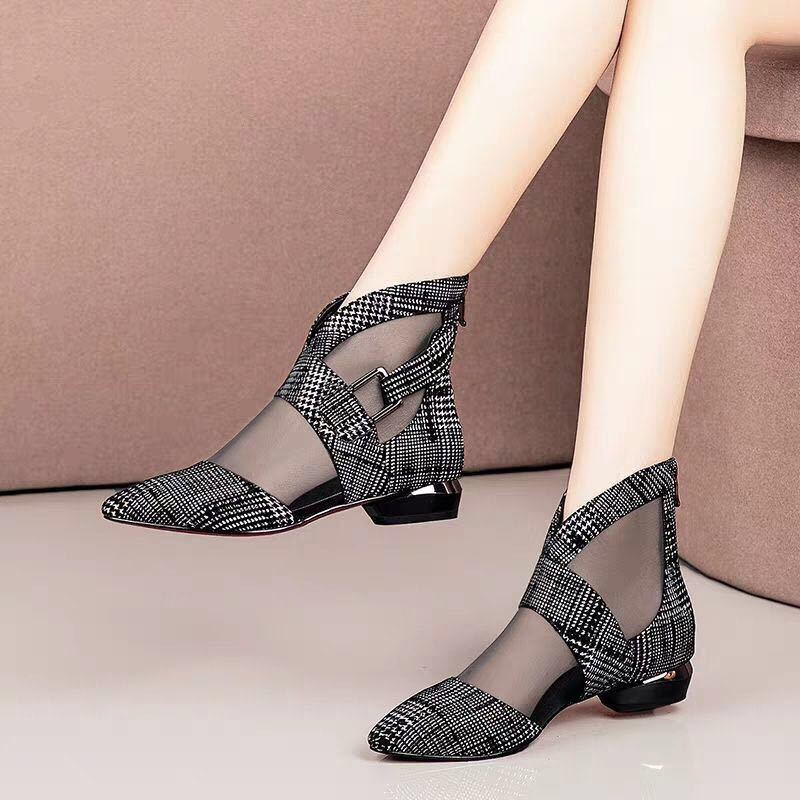 Baotou sandals flat shoes Black