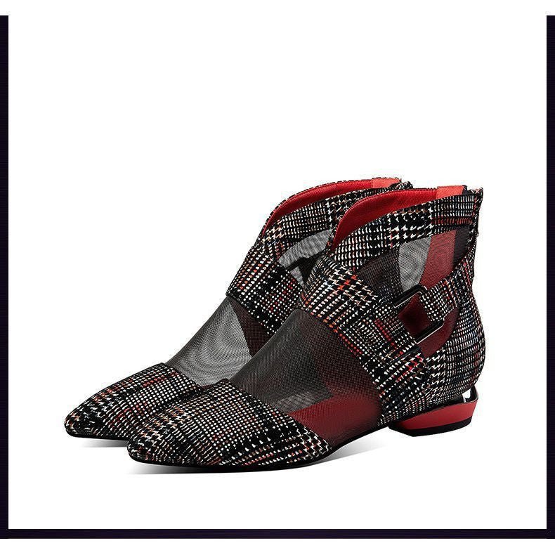 Baotou sandals flat shoes Red