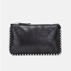 Beaded Black Clutch: Stylish Small Square Wallet for Ladies default