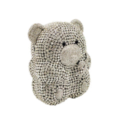 Bear Diamond Party Clutch Ladies Evening Bag Gold