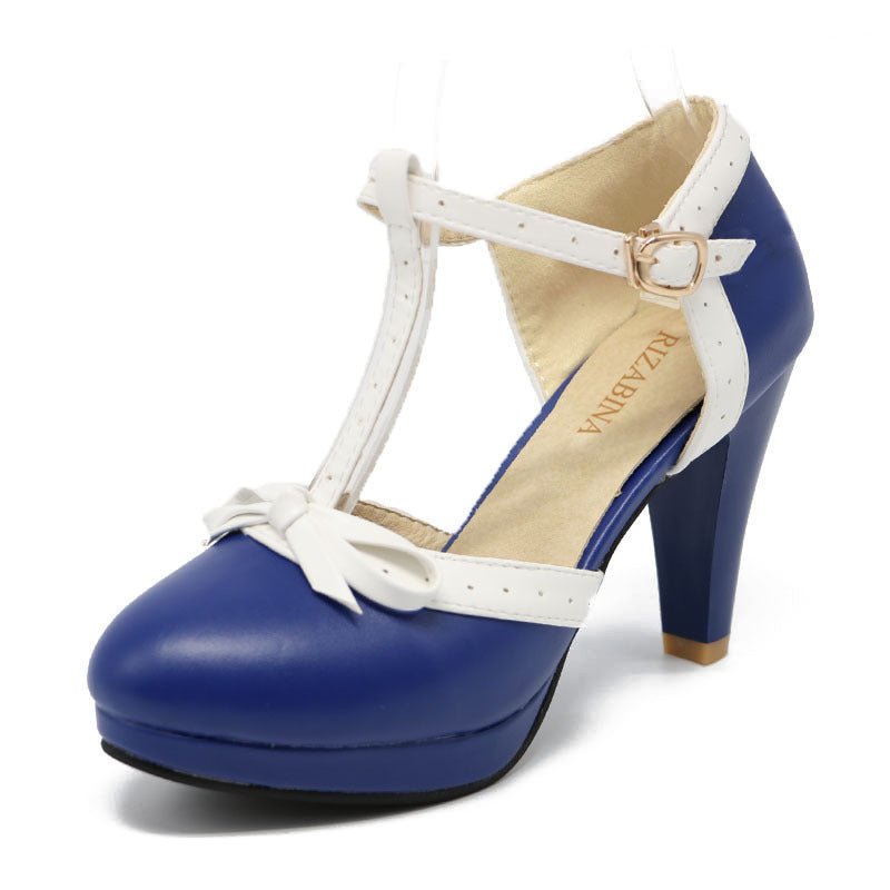 Bow high heel sandals Blue