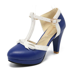 Bow high heel sandals Blue