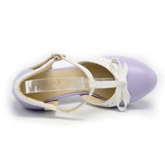 Bow high heel sandals Purple