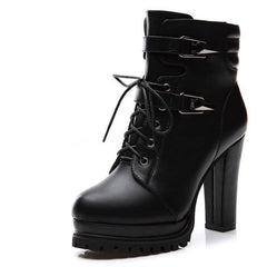 British Style High Heel Women Shoes Black