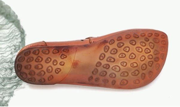 Buckle Ethnic Style Women's Shoes Hollow Breathable Flower Sandals light brown