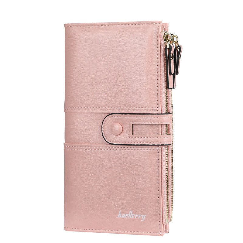 Buckle Zipper Clutch Handbag Pink