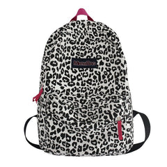 Canvas Backpack with Fashionable Cow Pattern Leopard Print