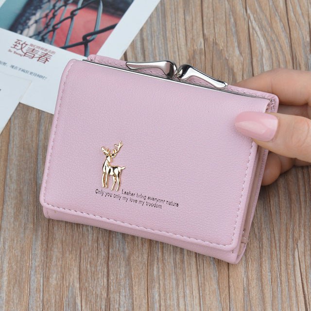 Cartoon Leather Women's Bag: New Pocket Ladie Clutch Purse Pink