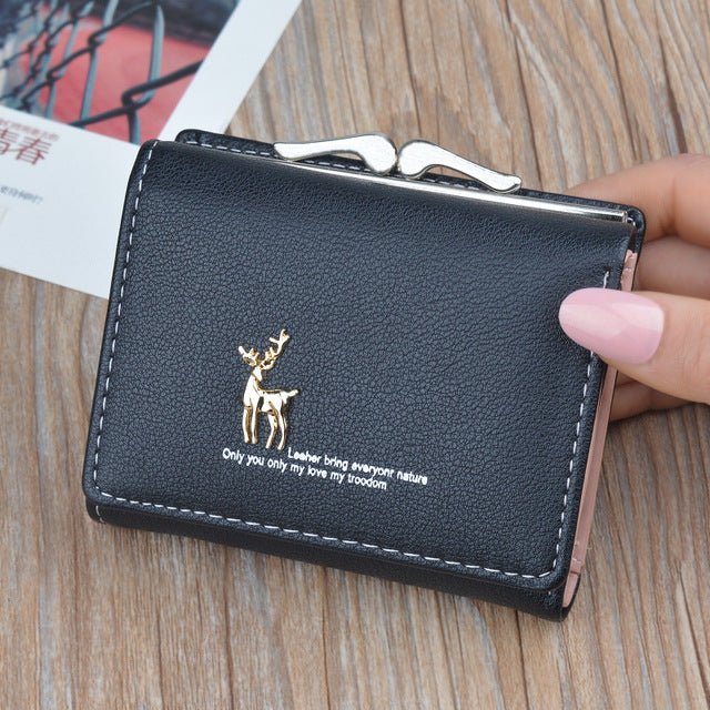 Cartoon Leather Women's Bag: New Pocket Ladie Clutch Purse Black
