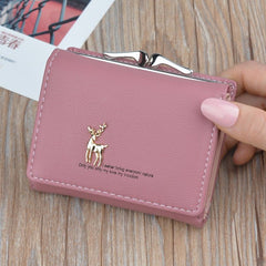 Cartoon Leather Women's Bag: New Pocket Ladie Clutch Purse Rose Red