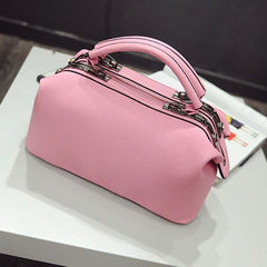 Casual Boston Clutch Handbags Light Pink