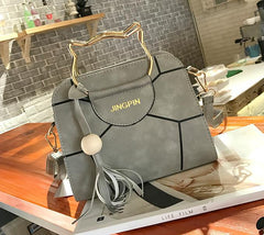 Cat Portable Printed Shoulder Bag for Women's Fashion Casual Gray