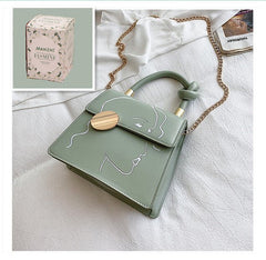 Chain Shoulder Bag, Fresh, Sweet And Fashionable Green with a jasmine sachet