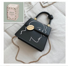 Chain Shoulder Bag, Fresh, Sweet And Fashionable Black with a jasmine sachet