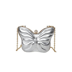 Charming Butterfly Chain Crossbody Bag for Women Silver