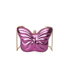Charming Butterfly Chain Crossbody Bag for Women Purple