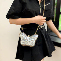 Charming Butterfly Chain Crossbody Bag for Women Black