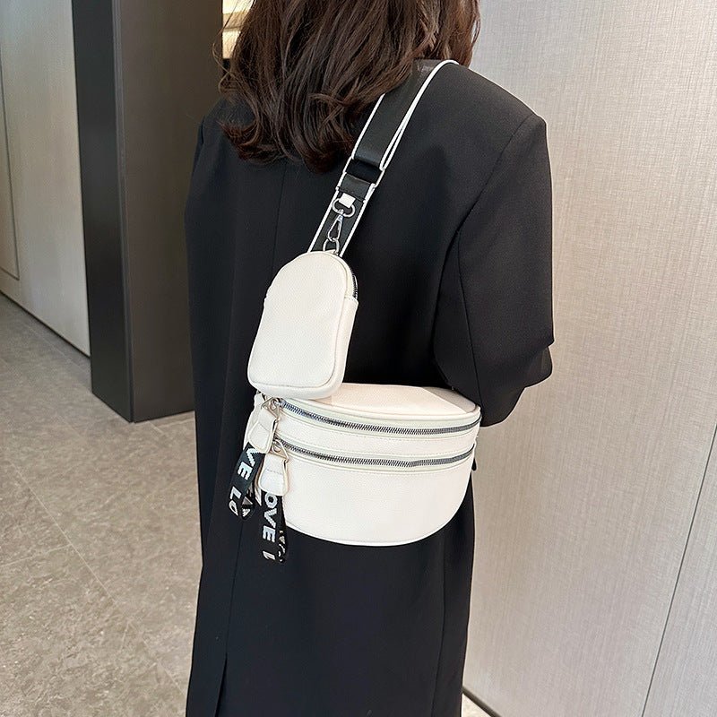Chic Elegance: Women's Simple Shoulder Messenger Bag White