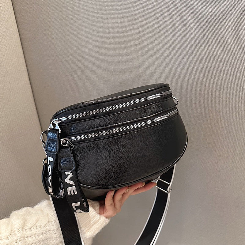 Chic Elegance: Women's Simple Shoulder Messenger Bag Black