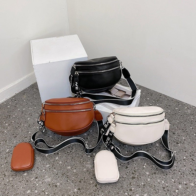 Chic Elegance: Women's Simple Shoulder Messenger Bag Black