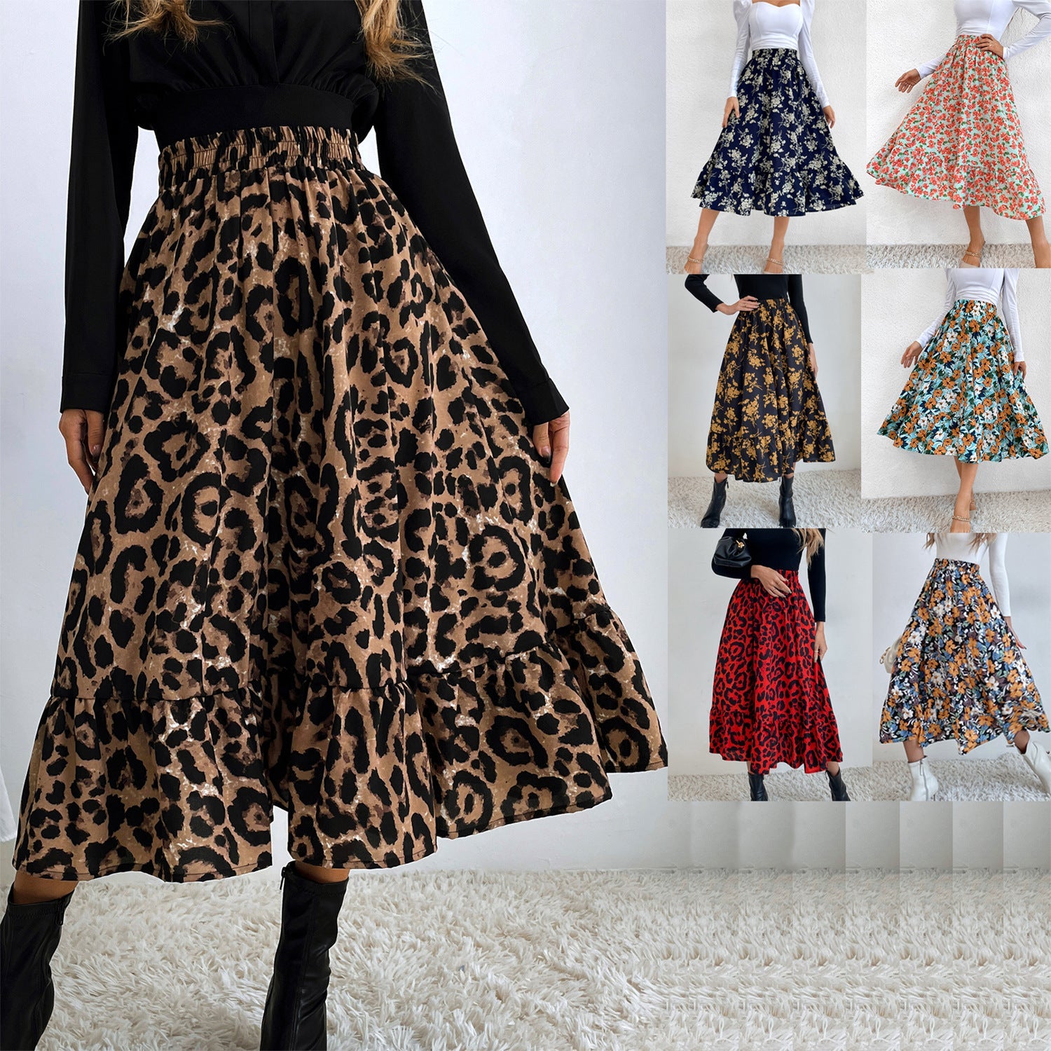 Chic Leopard Print Slim Skirt: Elevate Your Elegance Yellow Petunia