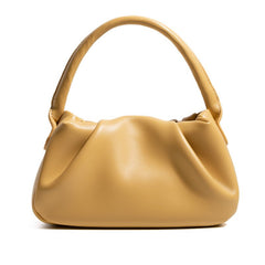 Chic Pleated Clutch: French - Inspired Simple Shoulder Bag Yellow