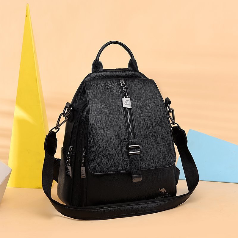 Chic PU Soft Leather Small Backpack - New Fashion Bag Black
