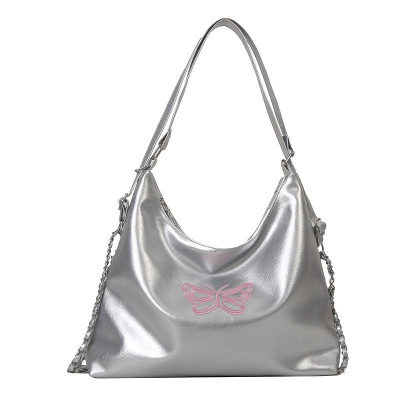 Chic Soft Leather Women's Large Capacity Shoulder Bucket Bag Black