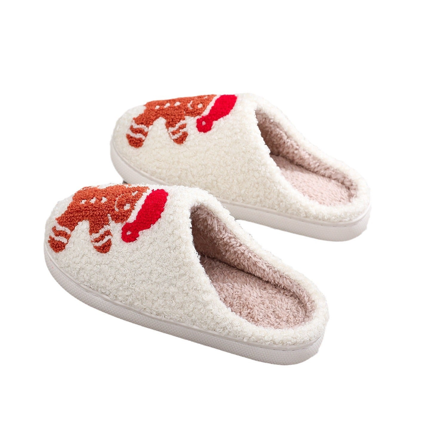 Christmas Gingerbread Man Cotton Indoor Slippers Home Winter Shoes Gingerbread Man