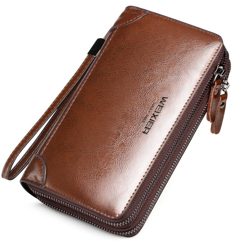 Classic Men's Leather Clutch Purse Black