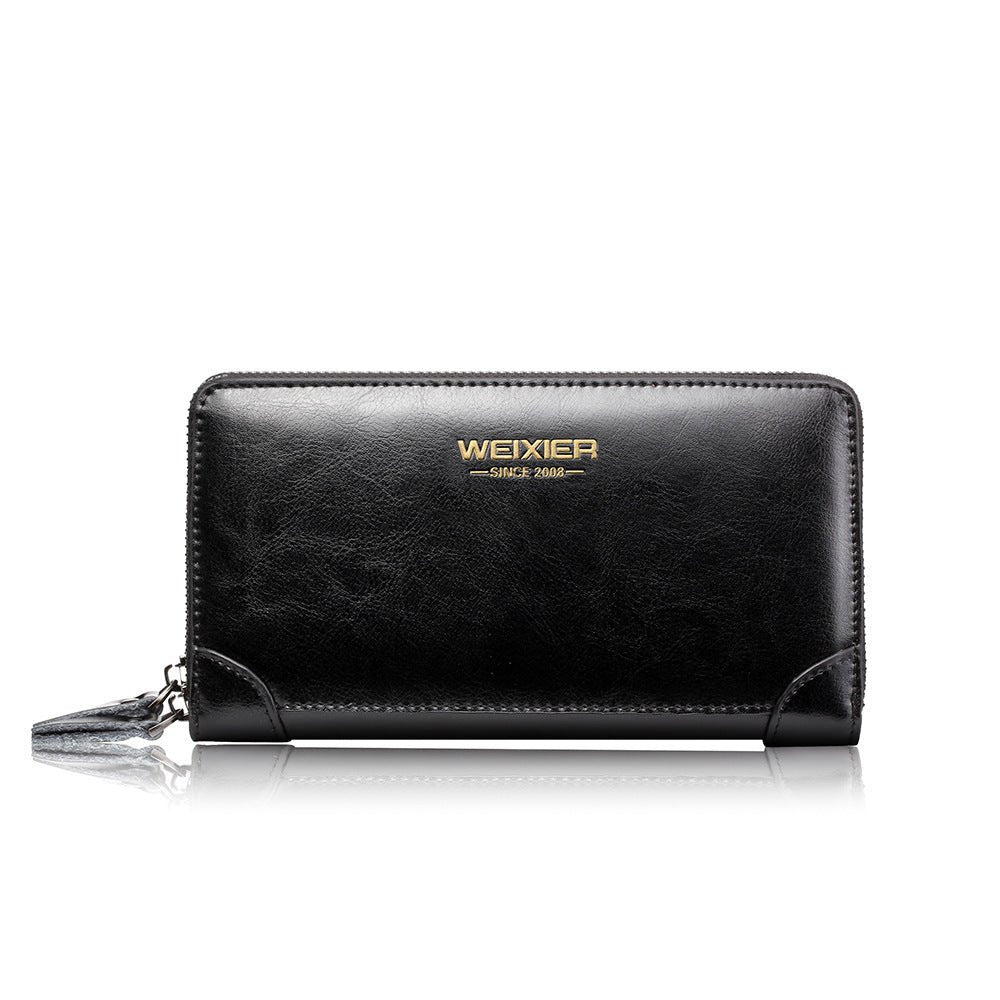 Classic Men's Leather Clutch Purse Black