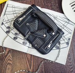 Clothes Rivet Clutch Bag Black