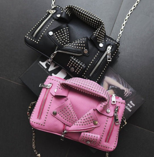 Clothes Rivet Clutch Bag Black