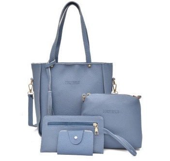 Clutch and Shoulder Bag Set – Pack of 4 Stylish Bags Blue
