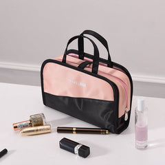 Color Matching Clutch - Large Capacity Cosmetic Storage Bag Sapphire Blue And Sky Blue