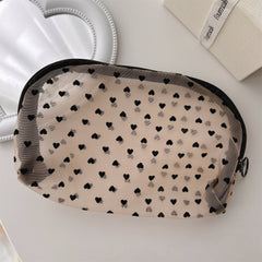 Conveniently Portable Mesh Cosmetic Love Storage Bag Medium Semicircle