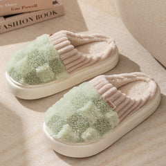 Cotton Comfy Relaxing Supportive Slippers Women's Winter Indoor Green
