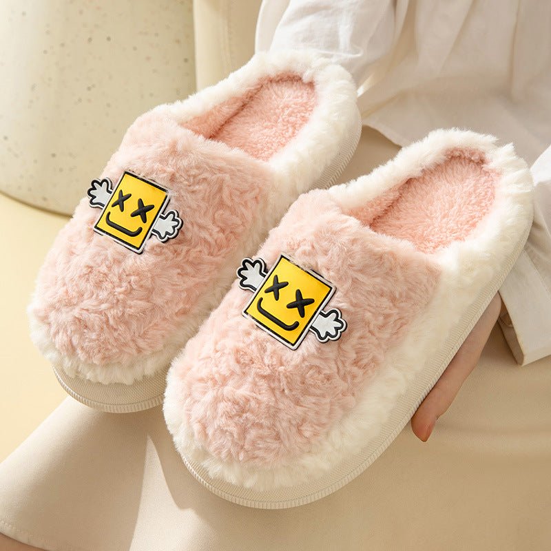 Cozy Cartoon Cotton Slippers Women's Dormitory Non - slip for Indoors MT024 Light Pink