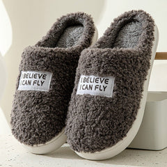 Cozy Cartoon Cotton Slippers Women's Dormitory Non - slip for Indoors MT002 Dark Gray
